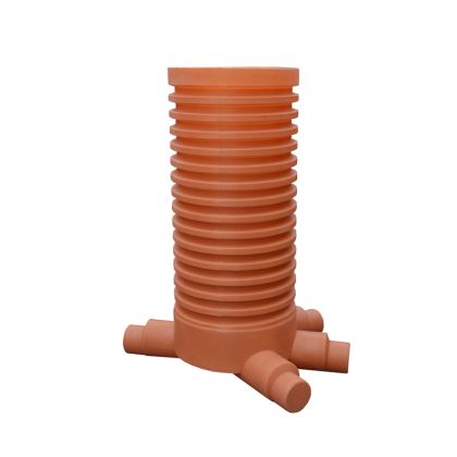 Дъно за шахта ф630 с тръба 1,6м комплект/изляти заедно/ 3входа+1 изход на 45°  ф250/315