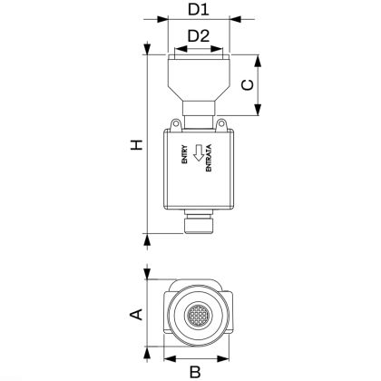 Сифон за конденз вертикален сух вход ф32/25/20 изход ф25